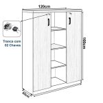 Armário Alto Credenza com Nicho – 1,61×1,20×0,45m – NOGAL SEVILHA/BRANCO- 34415 Kairós Office Linha 40 mm Nogal – Branco 14