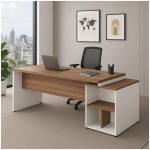 Mesa PEDESTAL RETA (03 Gav.) – 1,92X0,70m – WORKSTART – NOGAL SEVILHA/BRANCO- 34405 Kairós Office Linha 40 mm Nogal – Branco 17