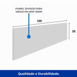 Estação de Trabalho Dupla 1,20×1,35m 02 Lugares sem Gavetas c/ ponto de tomada PÉ PAINEL – Nogal Sevilha/Branco – 34428 Kairós Office Linha 40 mm Nogal – Branco 20