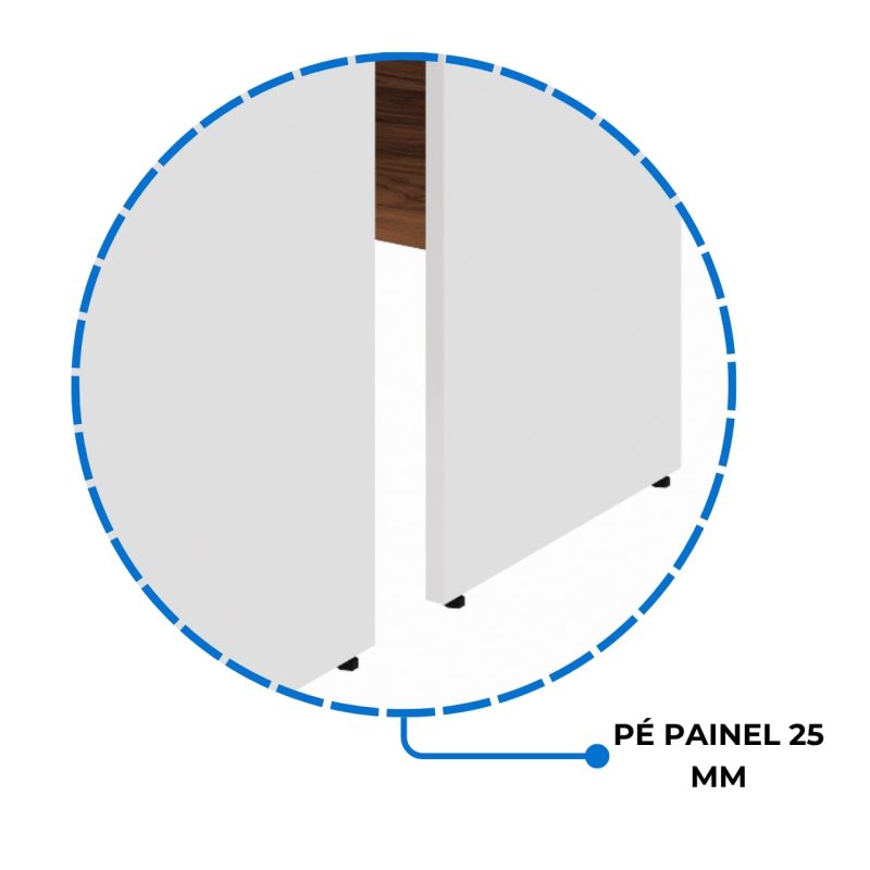 Estação de Trabalho Dupla 1,20×1,35m 02 Lugares c/ Gavetas c/ ponto de tomada PÉ PAINEL – Nogal Sevilha/Branco – 34427 Kairós Office Linha 40 mm Nogal – Branco 6