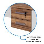 Estação de Trabalho Dupla 1,20×1,35m 02 Lugares c/ Gavetas c/ ponto de tomada PÉ PAINEL – Nogal Sevilha/Branco – 34427 Kairós Office Linha 40 mm Nogal – Branco 17