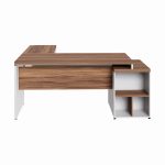 Mesa para Escritório em “L” com Gavetão – 1,92X1,60m -NOGAL SEVILHA/BRANCO – 34431 Kairós Office Linha 40 mm Nogal – Branco 13