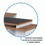 Mesa para Escritório com VIDRO FUMÊ – 1,92×0,70m – NOGAL SEVILHA/BRANCO – 34430 Kairós Office Linha 40 mm Nogal – Branco 17