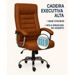 Poltrona Presidente LUXO c/ mola Ensacada – COR CARAMELO – 30059 Kairós Office Presidente 16