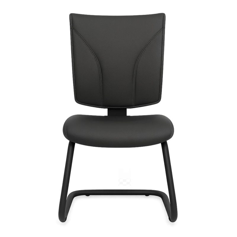 Cadeira de Escritório B-ONE Base em “S” Preta – Corino Preto – 31032 Kairós Office Cadeira Fixa Estofada 3