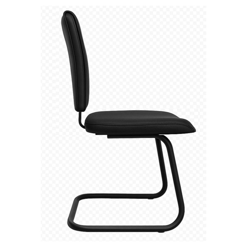 Cadeira de Escritório B-ONE Base em “S” Preta – Corino Preto – 31032 Kairós Office Cadeira Fixa Estofada 4