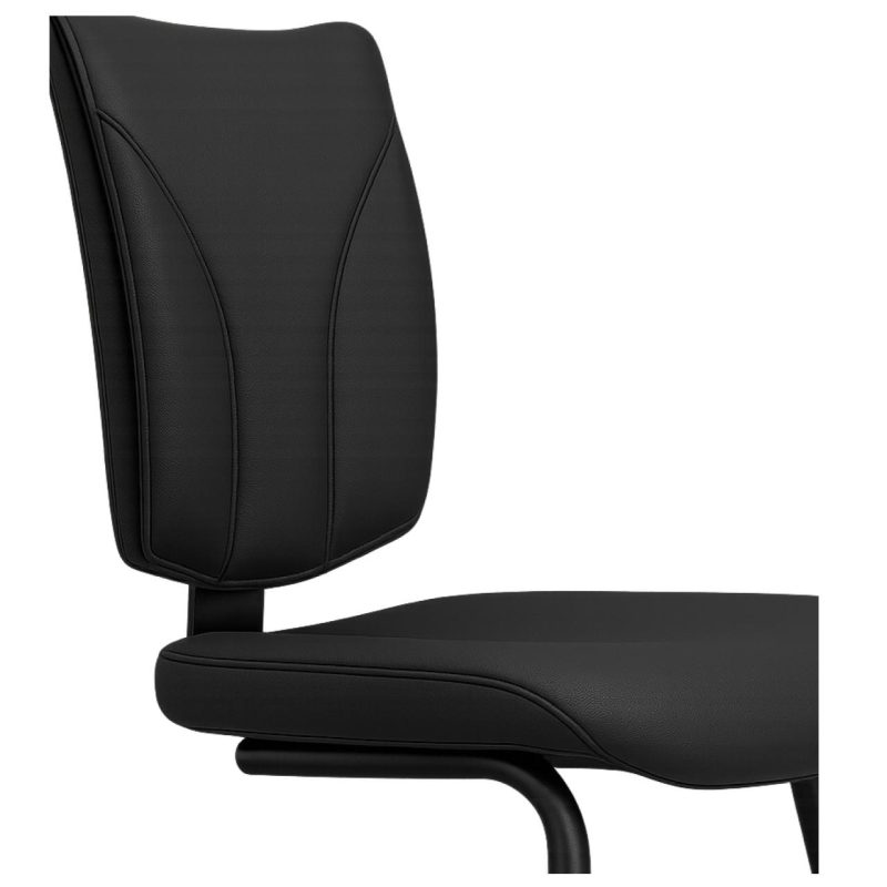 Cadeira de Escritório B-ONE Base em “S” Preta – Corino Preto – 31032 Kairós Office Cadeira Fixa Estofada 6