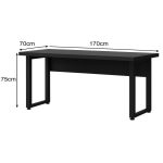 Mesa Escritório PÉ QUADRO – 1,70×0,70m – S/ Gavetas – PRETO / PRETO – 26003 Kairós Office Linha 40mm Preto / Preto 13