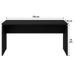 Mesa Escritório 1,70×0,70m – S/ Gavetas – PRETO/PRETO – 26007 Kairós Office Linha 40mm Preto / Preto 13