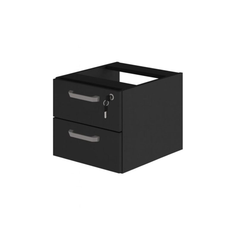 Gaveteiro suspenso – PRETO/PRETO – 26008 Kairós Office Linha 40mm Preto / Preto 3