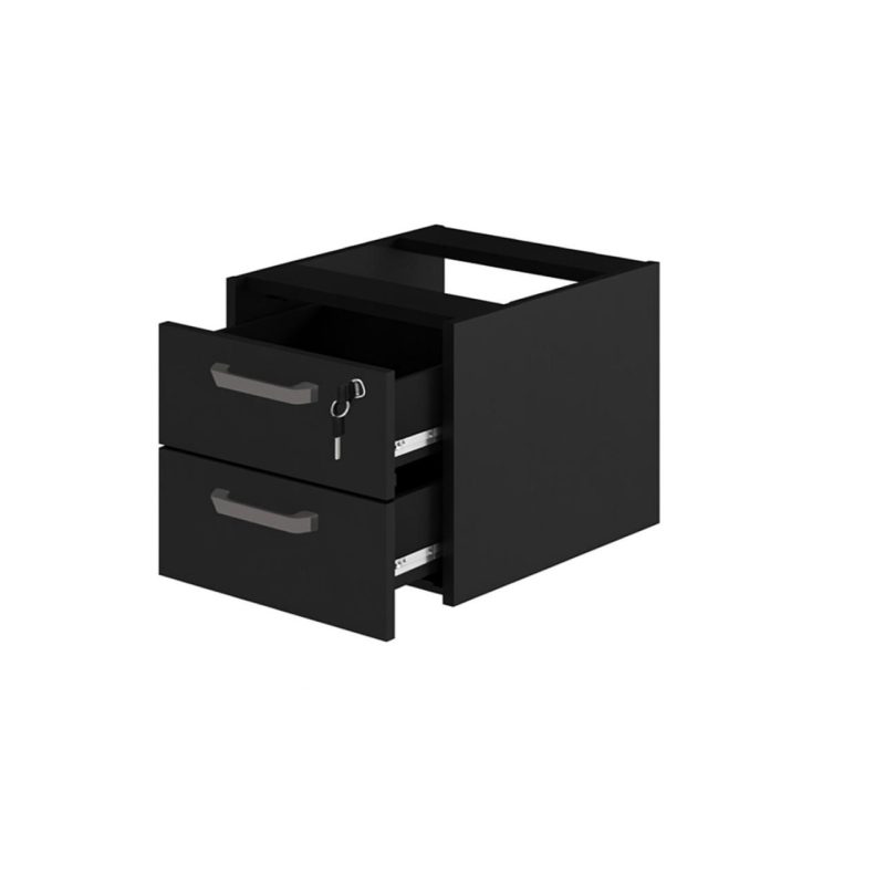 Gaveteiro suspenso – PRETO/PRETO – 26008 Kairós Office Linha 40mm Preto / Preto 2