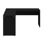 Mesa em L PÉ PAINEL (Mesa 1,50m + Mesa Auxiliar) – S/ Gavetas – PRETO / PRETO – 26012 Kairós Office Linha 40mm Preto / Preto 11