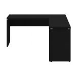 Mesa em L PÉ PAINEL (Mesa 1,50m + Mesa Auxiliar) – S/ Gavetas – PRETO / PRETO – 26012 Kairós Office Linha 40mm Preto / Preto 12