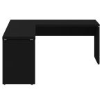 Mesa em L PÉ PAINEL (Mesa 1,70m + Mesa Auxiliar) – S/ Gavetas – PRETO / PRETO – 26013 Kairós Office Linha 40mm Preto / Preto 11